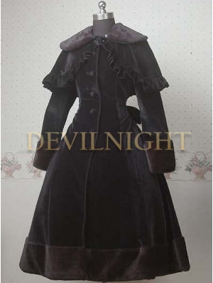 Black Elegant Winter Lolita Cape Coat