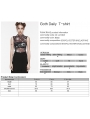 Black Gothic Daily Print Fitted Sleeveless Mesh T-Shirt for Women