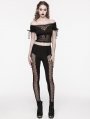 Black Gothic Off-the-Shoulder Sexy Lace Splicing Top for Women