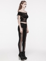 Black Gothic Off-the-Shoulder Sexy Lace Splicing Top for Women