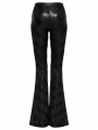 Black Gothic Punk Daily Flared Drawstring Pants for Women