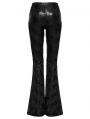 Black Gothic Punk Daily Flared Drawstring Pants for Women