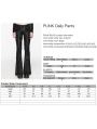 Black Gothic Punk Daily Flared Drawstring Pants for Women