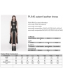 Black Gothic Punk Patent Leather Slit Sleeveless Long Slim Sexy Dress