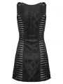 Black Gothic Punk Sexy Deep V-Neck Side Mesh Splicing Short Dress