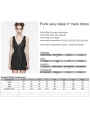 Black Gothic Punk Sexy Deep V-Neck Side Mesh Splicing Short Dress