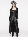 Black Gothic PU Leather Hollow-out Slip Sexy Maxi Dress