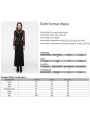 Black Gothic Lace Applique Mesh Long Sleeve Slim Fit Dress