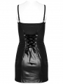 Black and Red Gothic Punk Rivet Webbing Sexy Slim Short Dress