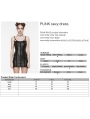 Black Gothic Punk Rivet Webbing Sexy Slim Short Dress