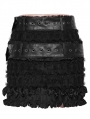 Black Gothic Cute Punk Mesh Mini Skirt with Detachable Belt