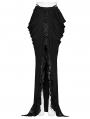 Black Gothic Front Split Lace Ruffled Long Skirt