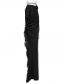 Black Gothic Front Split Lace Ruffled Long Skirt