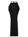 Black Gothic Front Split Lace Ruffled Long Skirt