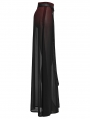 Black and Red Gothic Daily Chiffon Sheer High Slit Maxi Skirt