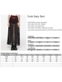 Black and Red Gothic Daily Chiffon Sheer High Slit Maxi Skirt