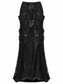Black Gorgeous Lace Ruffle Trim Gothic Maxi Skirt
