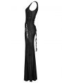 Black Gothic Fin Perspective Mesh Sleeveless Long Sexy Dress