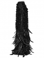 Black Gorgeous Queen Rose Feather Embellished Gothic Long Skirt