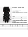 Black Gorgeous Queen Rose Feather Embellished Gothic Long Skirt