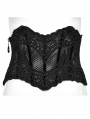 Black Gothic Mesh Lace Appliqued Waistband for Women