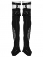 Black Gothic Punk Perspective Long Leg Warmers for Women