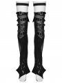 Black Gothic Punk Perspective Long Leg Warmers for Women