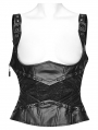 Black Gothic Punk Steel Boned Underbust Corset Vest Top for Women