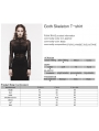 Black Gothic Skeleton Pleat Mesh Long Sleeve T-Shirt for Women