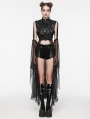 Women's Black Gothic Punk Structural Cloak with Detachable Sleeves