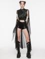 Women's Black Gothic Punk Structural Cloak with Detachable Sleeves