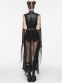 Women's Black Gothic Punk Structural Cloak with Detachable Sleeves