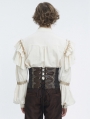 Brown Retro Steampunk Leather Girdle for Men