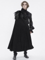 Black Gothic Medieval One Shoulder Feather Long Cape for Men
