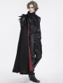 Black Gothic Medieval One Shoulder Feather Long Cape for Men