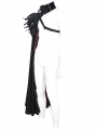 Black Gothic Medieval One Shoulder Feather Long Cape for Men