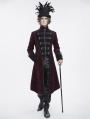 Wine Red Gothic Vintage Pattern Party Swallowtail Jacket for Men