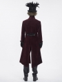 Wine Red Gothic Vintage Pattern Party Swallowtail Jacket for Men