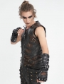 Black Gothic Punk Spiked Rivet Belt Gloves for Men