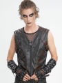 Black Gothic Punk Spiked Rivet Belt Gloves for Men