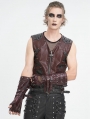 Wide Red Gothic Punk Spiked Rivet Belt Gloves for Men