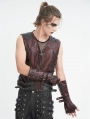 Wide Red Gothic Punk Spiked Rivet Belt Gloves for Men