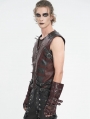 Wide Red Gothic Punk Spiked Rivet Belt Gloves for Men