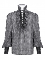 Retro Gothic Ruffled Lace-Up Long Sleeve Shirt for Men