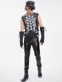 Black Gothic Punk Streetwear Skeleton Print Vest Top for Men