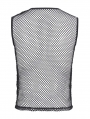 Black Gothic Punk Casual See Through Fishnet Vest Top for Men