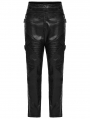 Black Gothic Punk Zipper Paneled Fit Casual Pants for Men