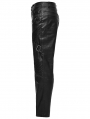 Black Gothic Punk Zipper Paneled Fit Casual Pants for Men