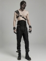 Black Gothic Punk Single Shoulder PU Leather Harness for Men