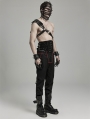 Black Gothic Punk Single Shoulder PU Leather Harness for Men